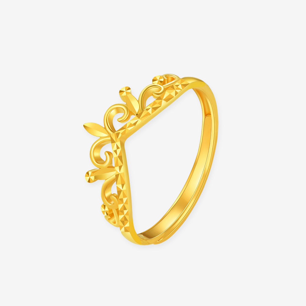 24K Gold Princess Crown Ring