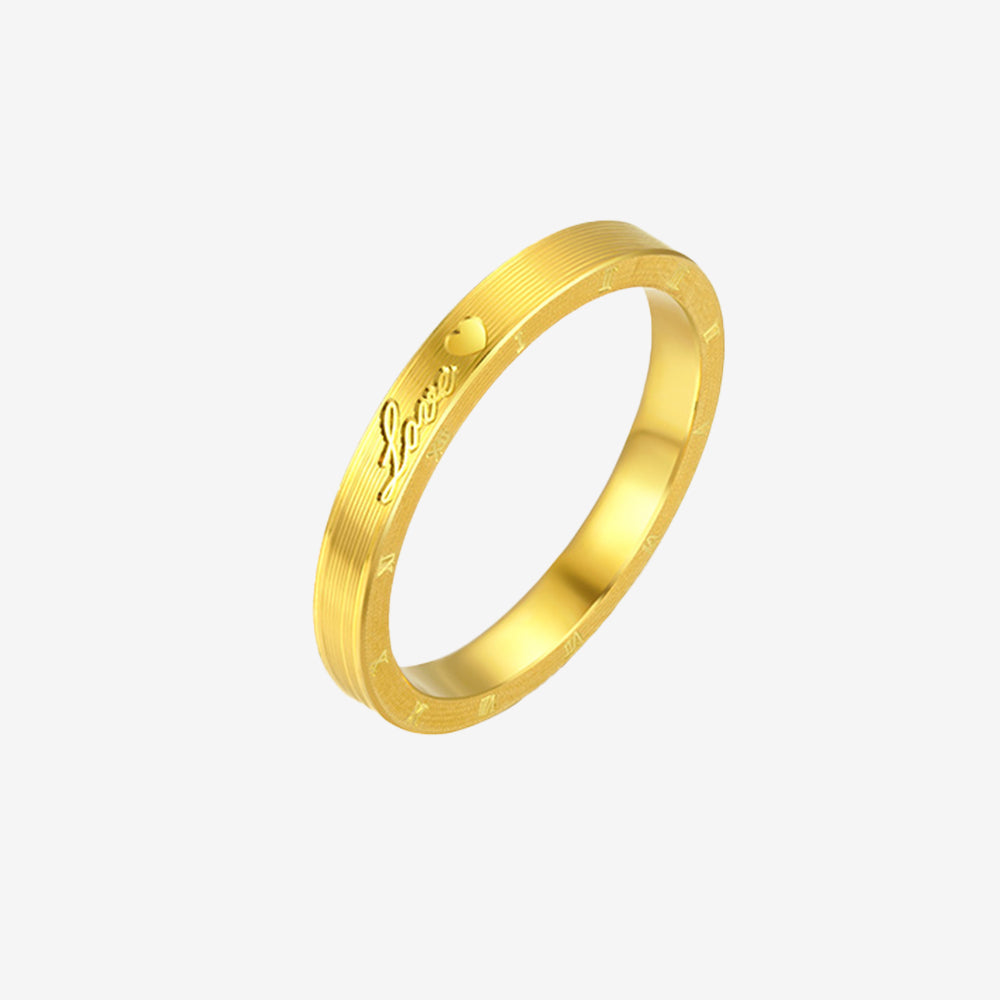 24K Gold Time of Love Ring