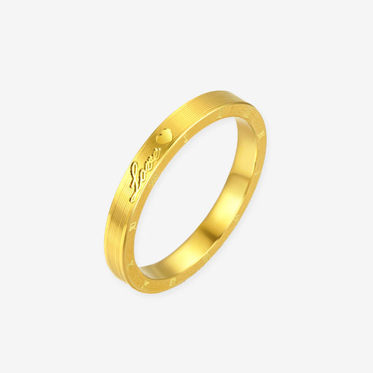 24K Gold Time of Love Ring