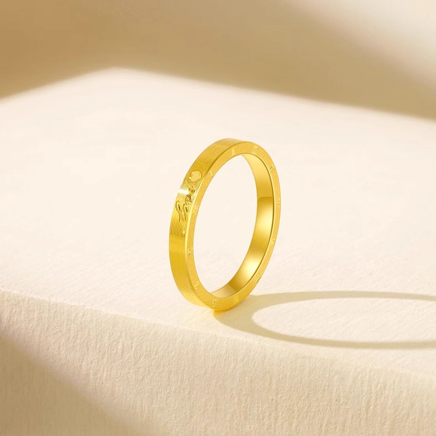 24K Gold Time of Love Ring