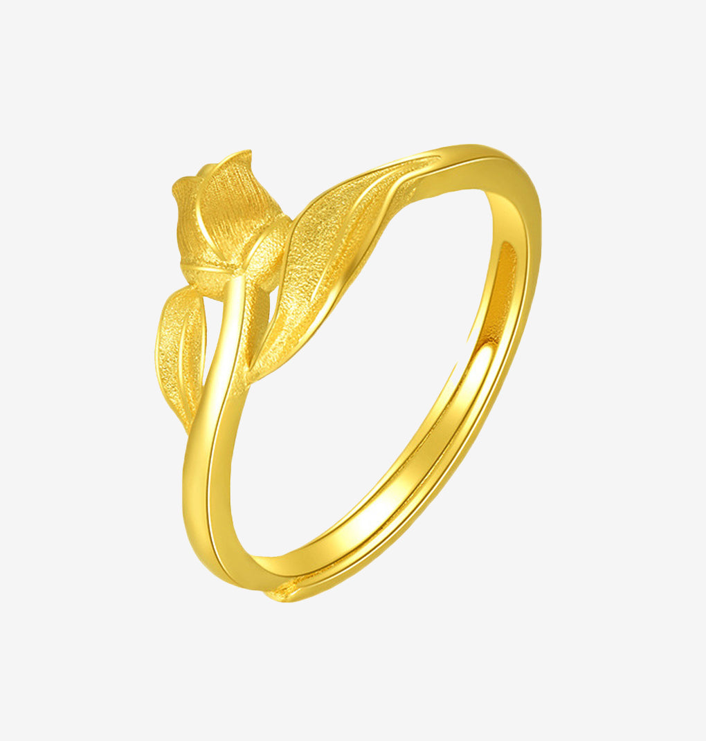 24K Gold Elegant Tulip Ring