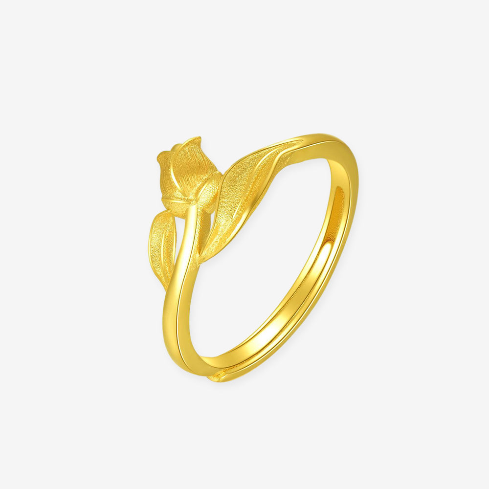 24K Gold Elegant Tulip Ring