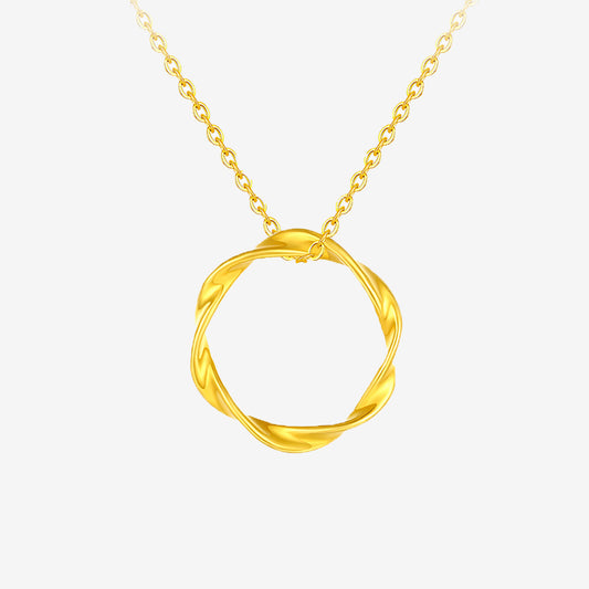 จี้กลม24K Gold Mobius Strip