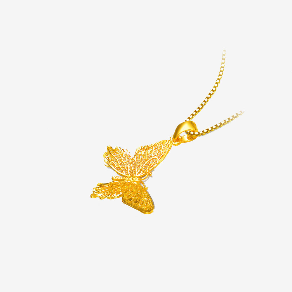 24K Gold Hollow Butterfly Pendant