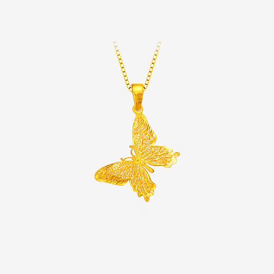 24K Gold Hollow Butterfly Pendant
