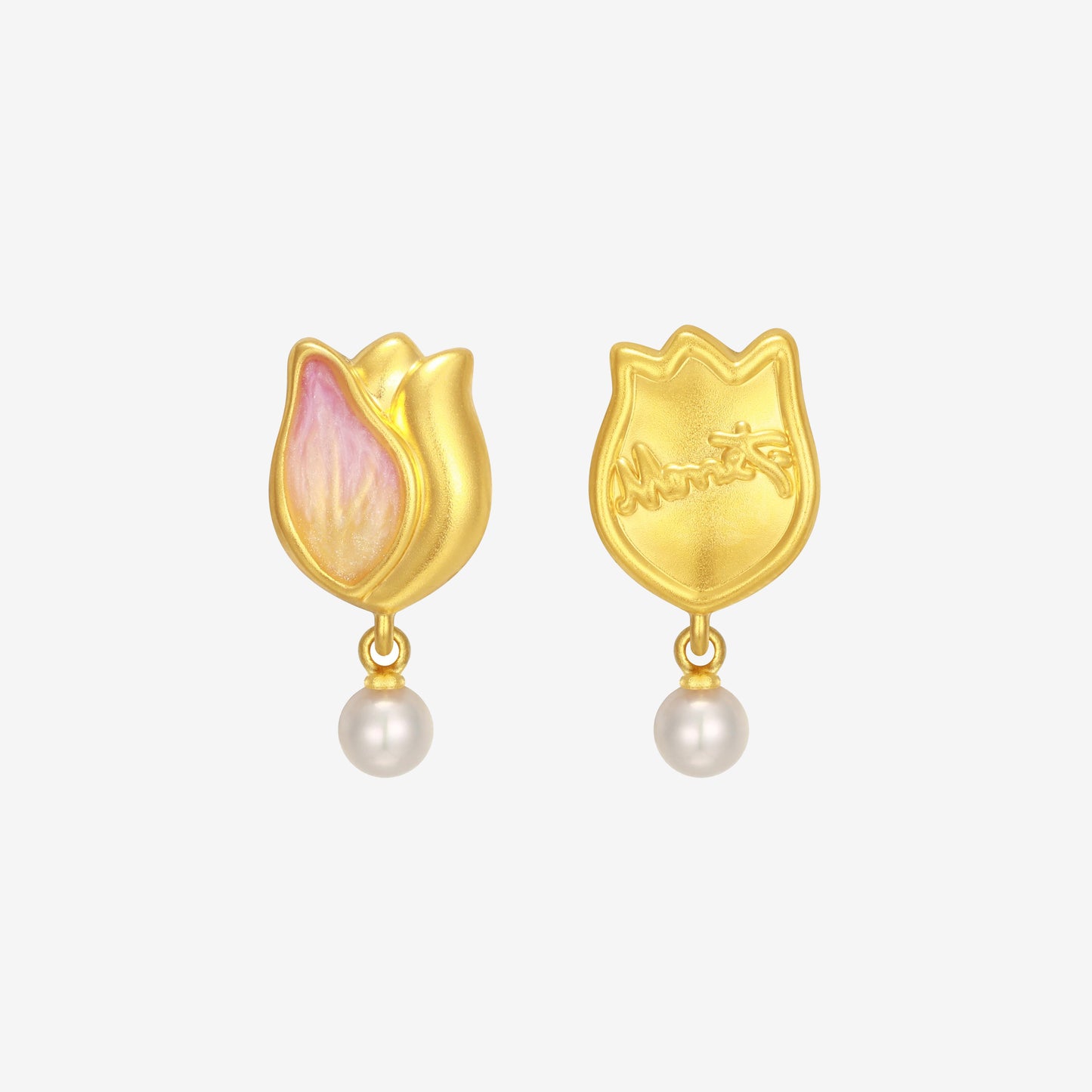 Monet Garden Series 24K Gold Pearl Tulip Charm