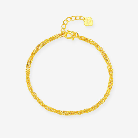 24K Gold Ripples of Water Bracelet