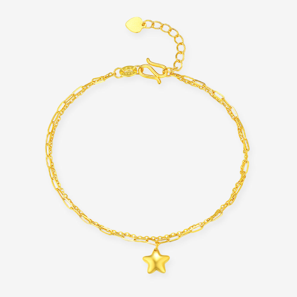 24K Gold Star Layered Bracelet