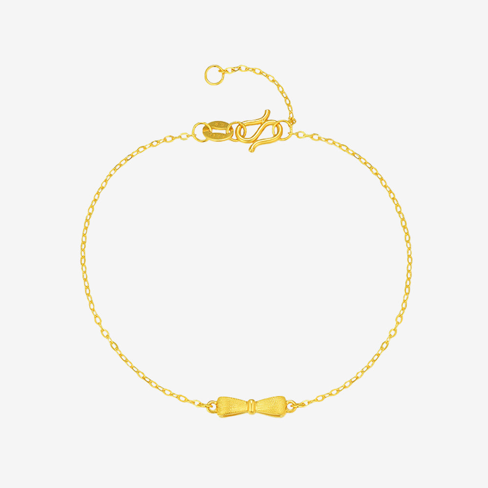 24K Gold Matt Bow Knot Bracelet