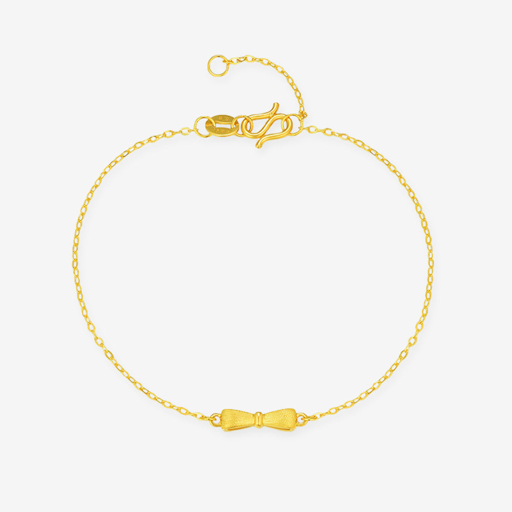 24K Gold Matt Bow Knot Bracelet