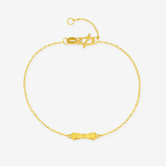 24K Gold Matt Bow Knot Bracelet