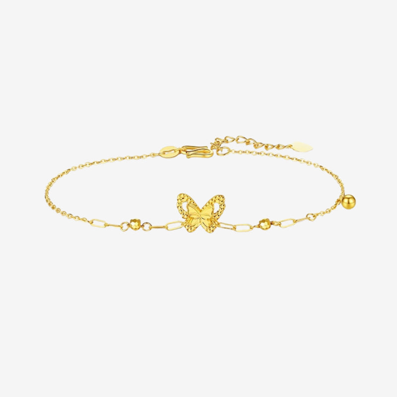 24K Gold Butterfly Beads Bracelet