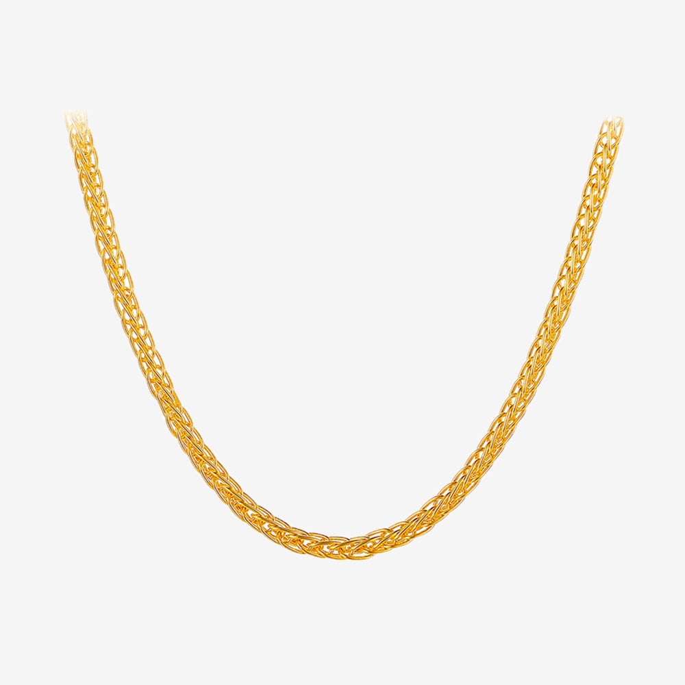 24K Gold Chopin Palma Rope Basic Necklace