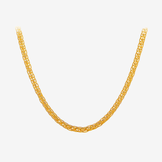 24K Gold Chopin Palma Rope Basic Necklace