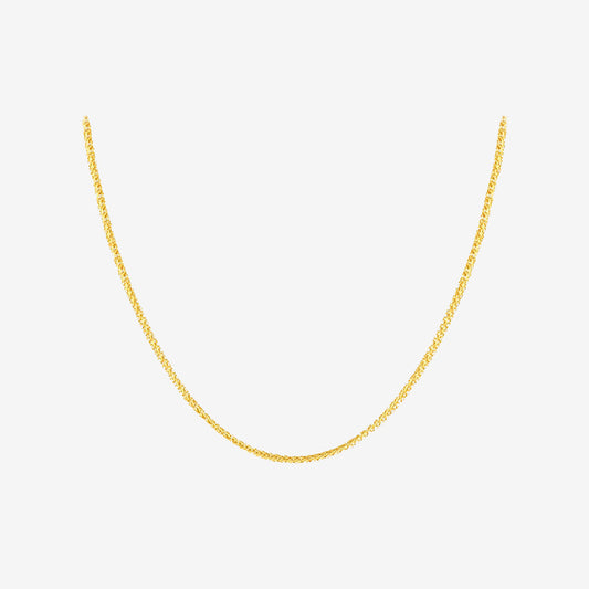 24K Gold Basic Chopin Chain Fox Tail Chain Necklace