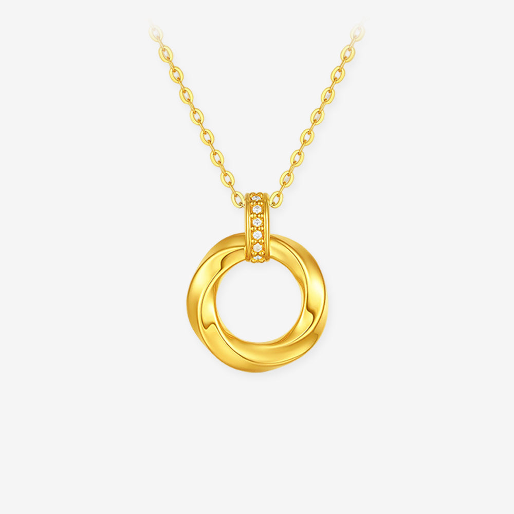 [Pre-sale] 24K Gold Diamond Classic Mobius Strip Pendant