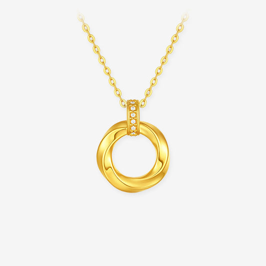 [Pre-sale] 24K Gold Diamond Classic Mobius Strip Pendant