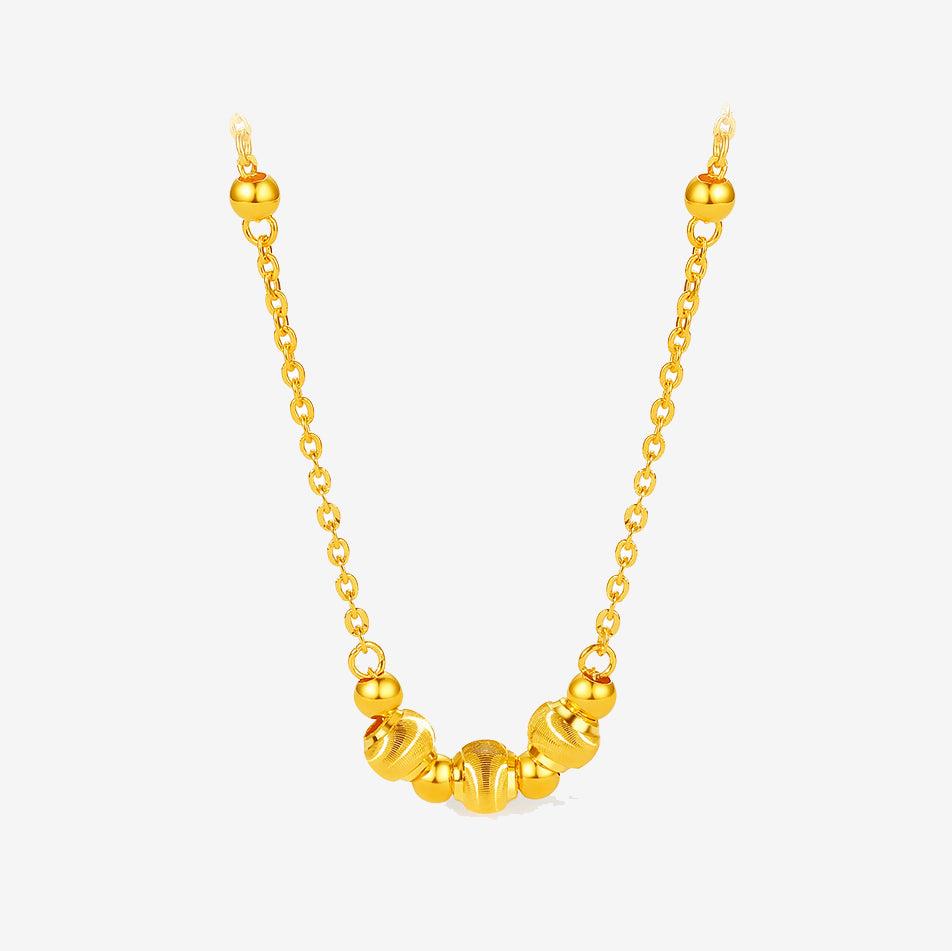 24K Gold Cat's Eye Effect Beads Necklace