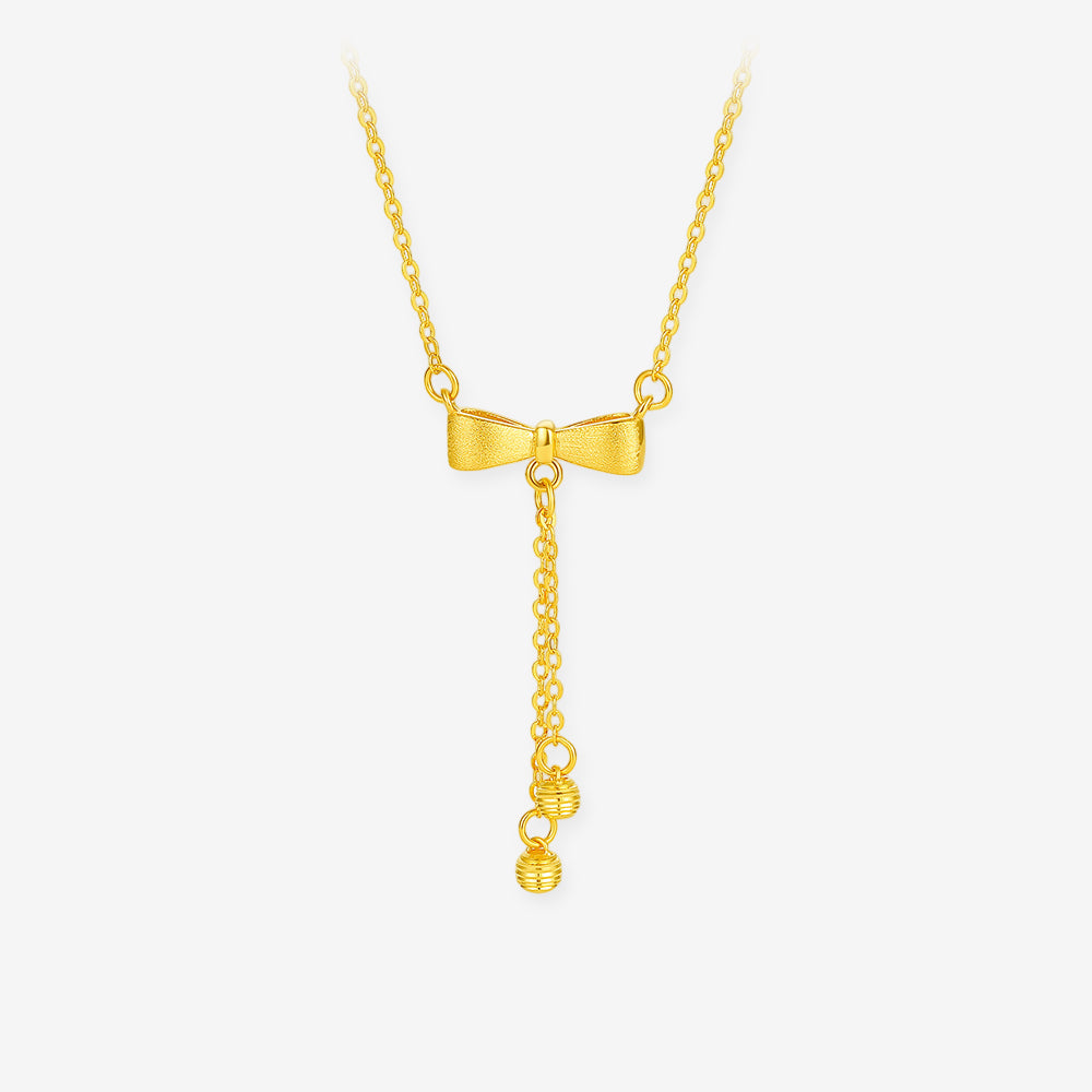 สร้อยคอพู่โบว์เคลือบทอง24K