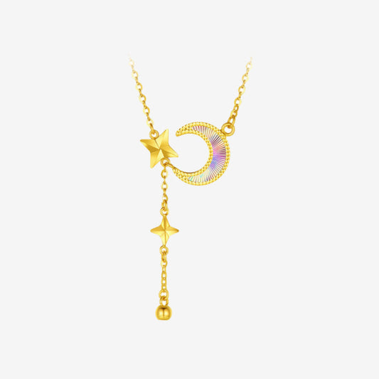 [Pre-sale] 24K Gold Dazzling Star and Moon Necklace