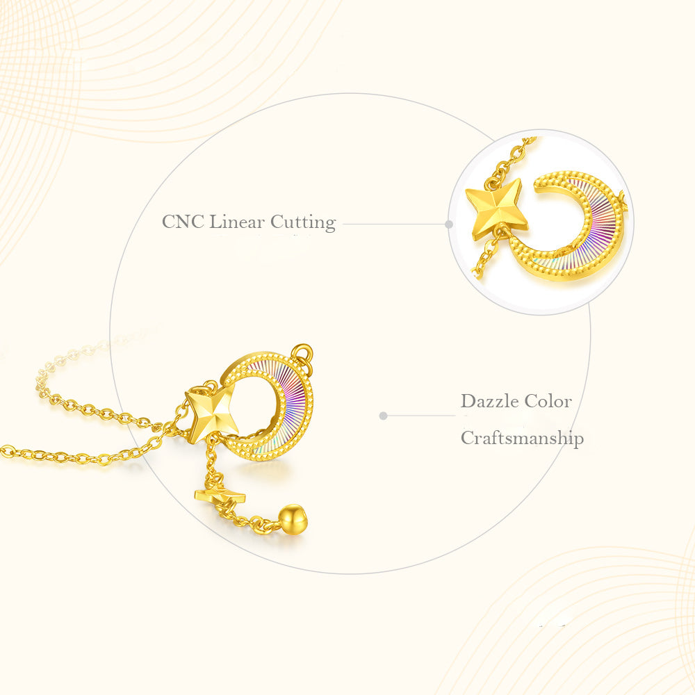 [Pre-sale] 24K Gold Dazzling Star and Moon Necklace