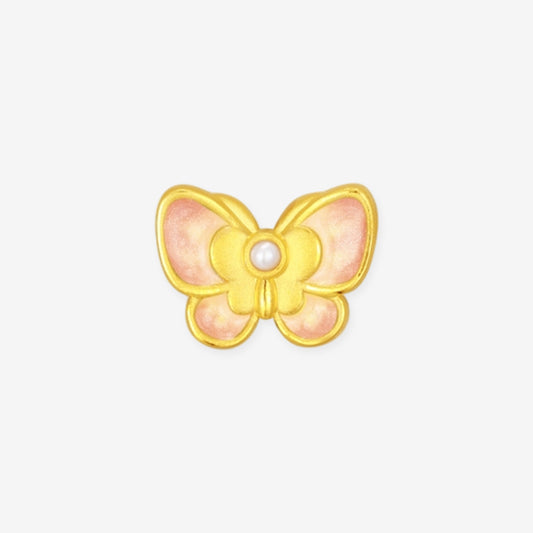 Twenty-Four Solar Terms Series 24K Gold Pearl Butterfly Charm