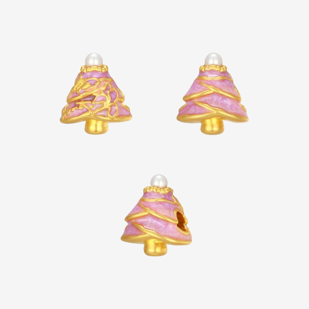 Art Garden Series 24K Gold Pearl Christmas Tree Charm