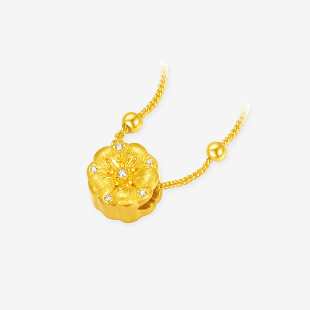 [Pre-order] Twelve Gods of Flowers Series 24K Gold Diamond Lucky Flower Charm