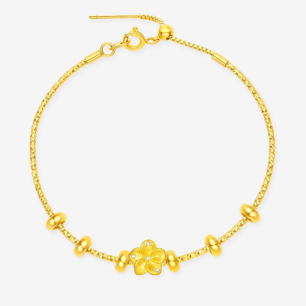 [Pre-order] Twelve Gods of Flowers Series 24K Gold Diamond Lucky Flower Charm