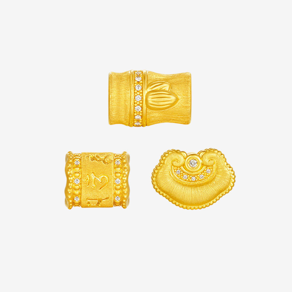 [Pre-sale] Chinese Cultural Relics Series 24K Gold Diamond Blessing Charm