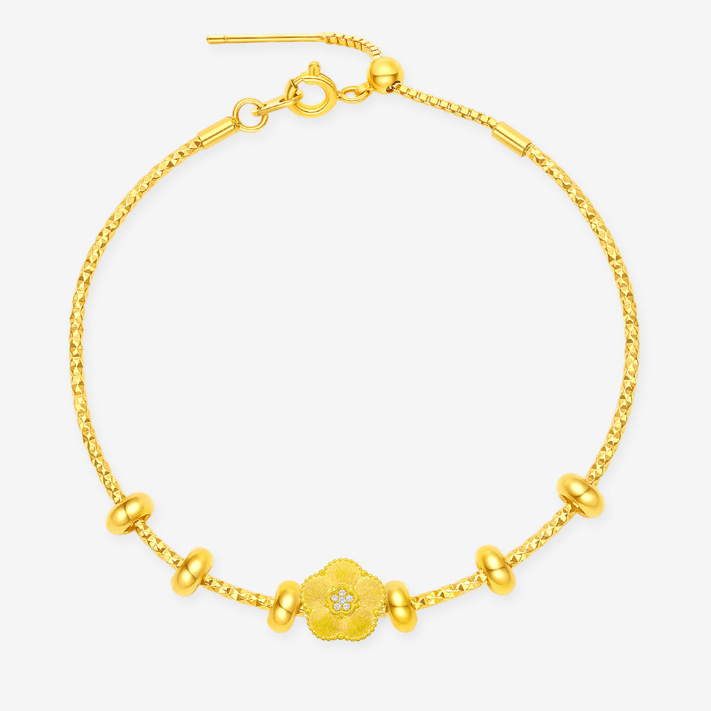 [Pre-order] Twelve Gods of Flowers Series 24K Gold Diamond Lucky Flower Charm