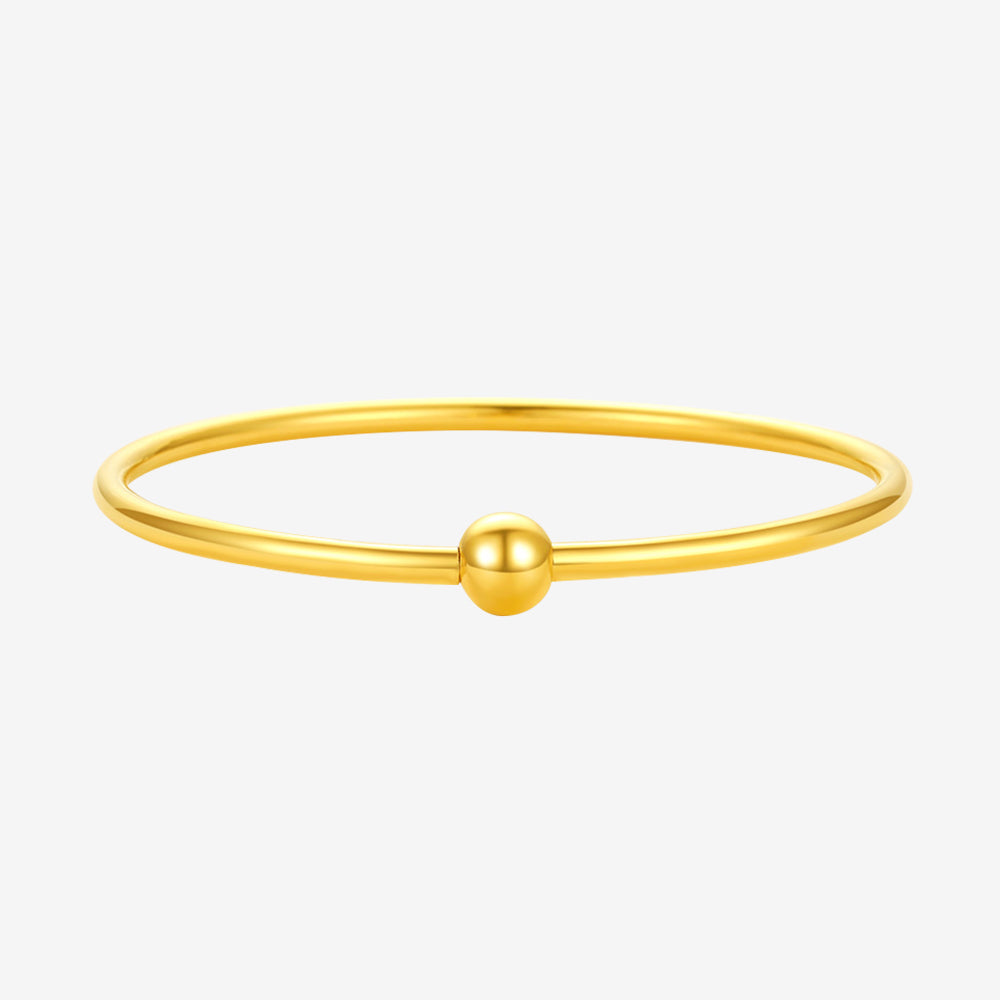 24K Gold Spiral Bead Basic Bangle