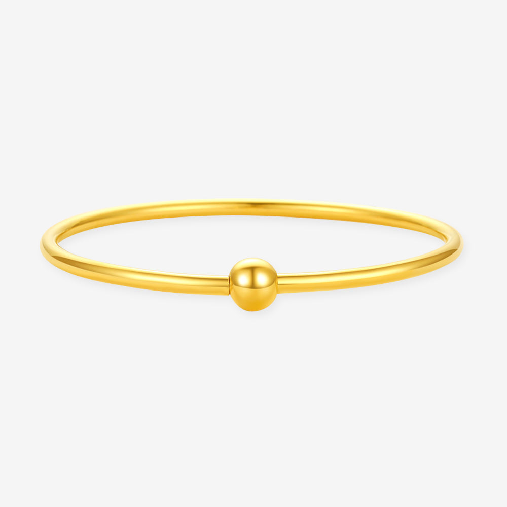 24K Gold Spiral Bead Basic Bangle