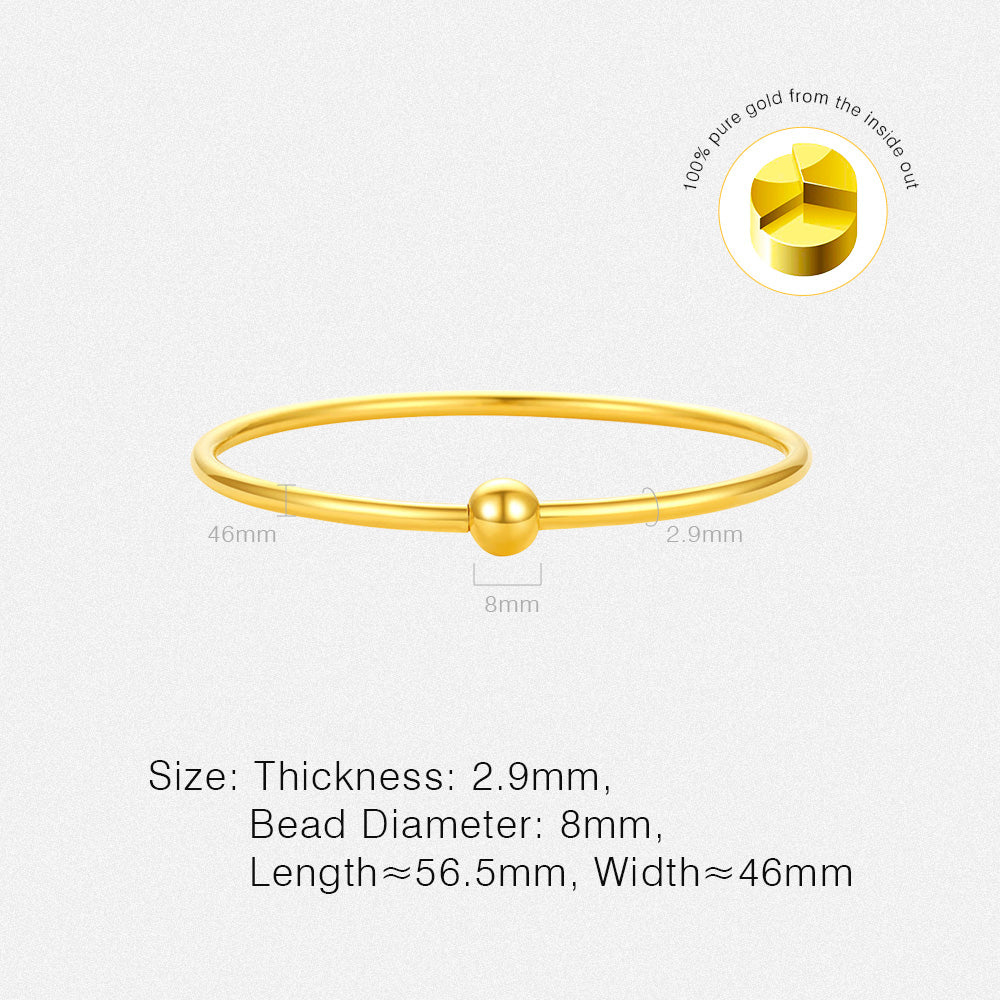 24K Gold Spiral Bead Basic Bangle