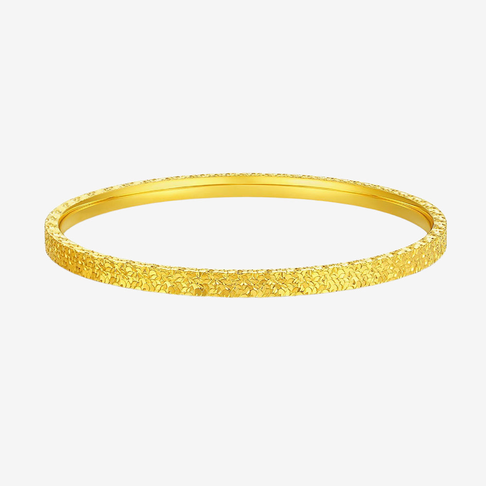 24K Gold Crushed Ice Pattern Bangle