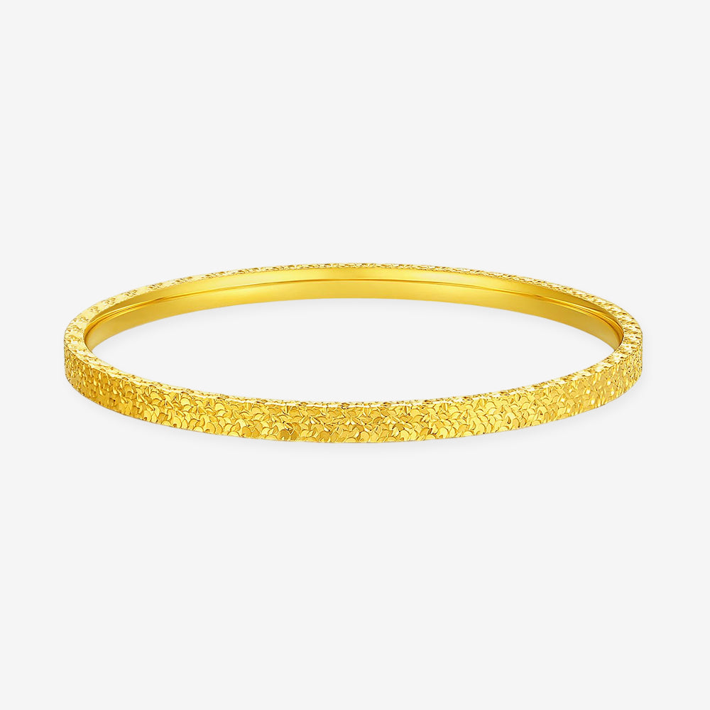 24K Gold Crushed Ice Pattern Bangle
