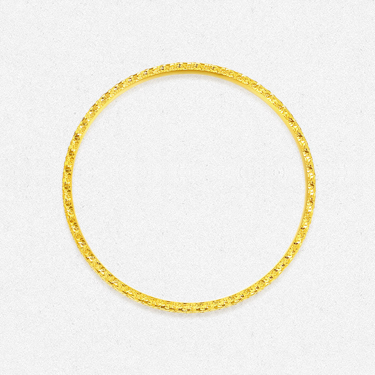 24K Gold Crushed Ice Pattern Bangle