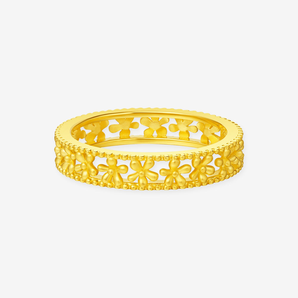 Monet Garden Series 24K Gold Hollow Orange Blossom Ring