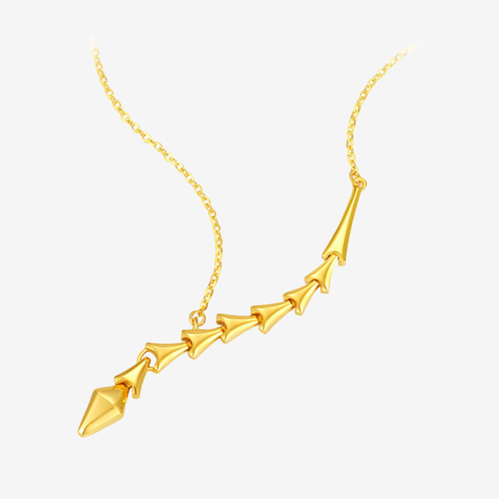 24K Gold Bamboo Magical Snake Earrings and Necklace Jewelry Set