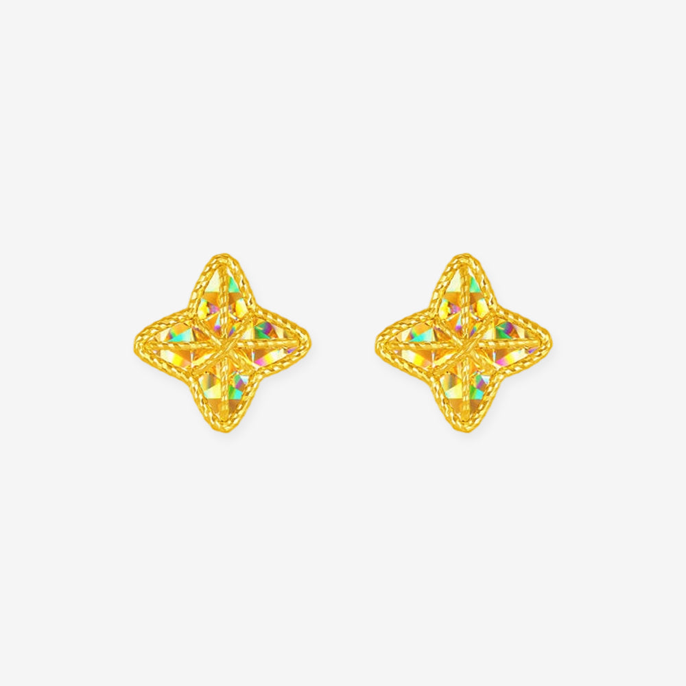 [Pre-sale] Dazzling Gold Series 24K Gold Four-Leaf Clover Earrings