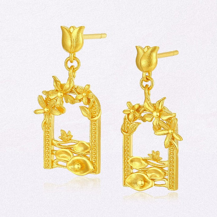 Monet Garden Series 24K Gold Garden Arch Earrings