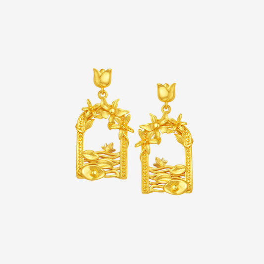 Monet Garden Series 24K Gold Garden Arch Earrings