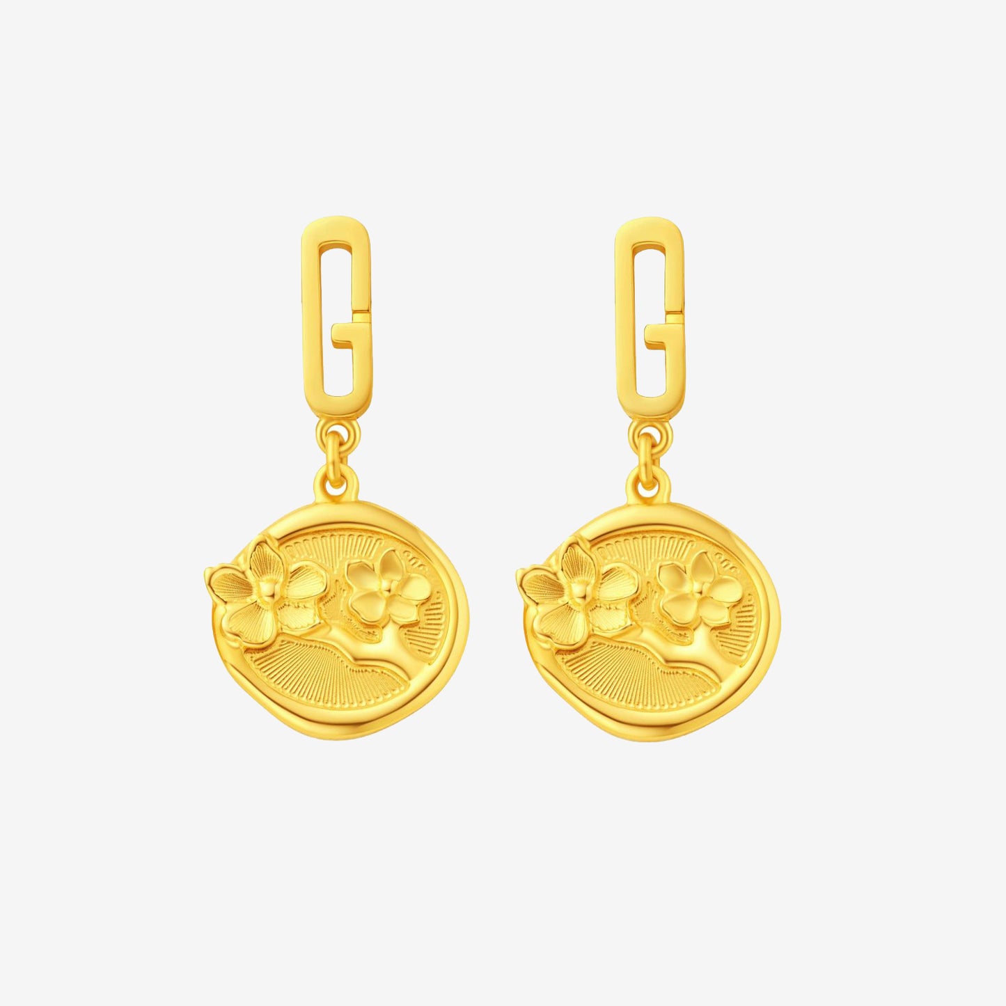 Blazing Van Gogh Series 24K Gold Almond Blossom Branch Earrings