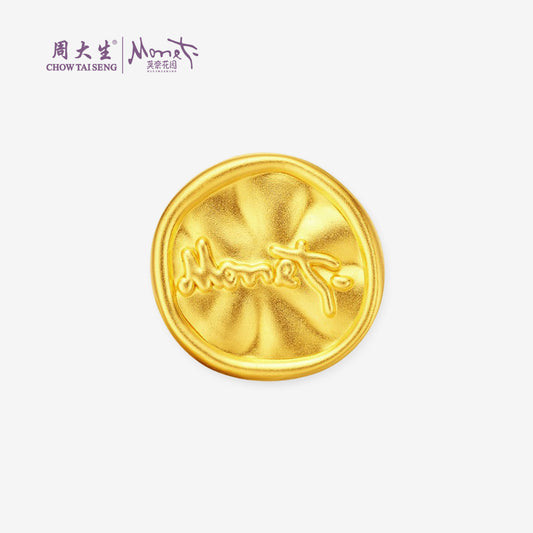 Monet Garden Series 24K Gold Water Lilies Wave Charm