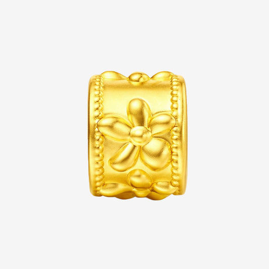 Monet Garden Series 24K Gold Orange Blossom Barrel Spacer Charm