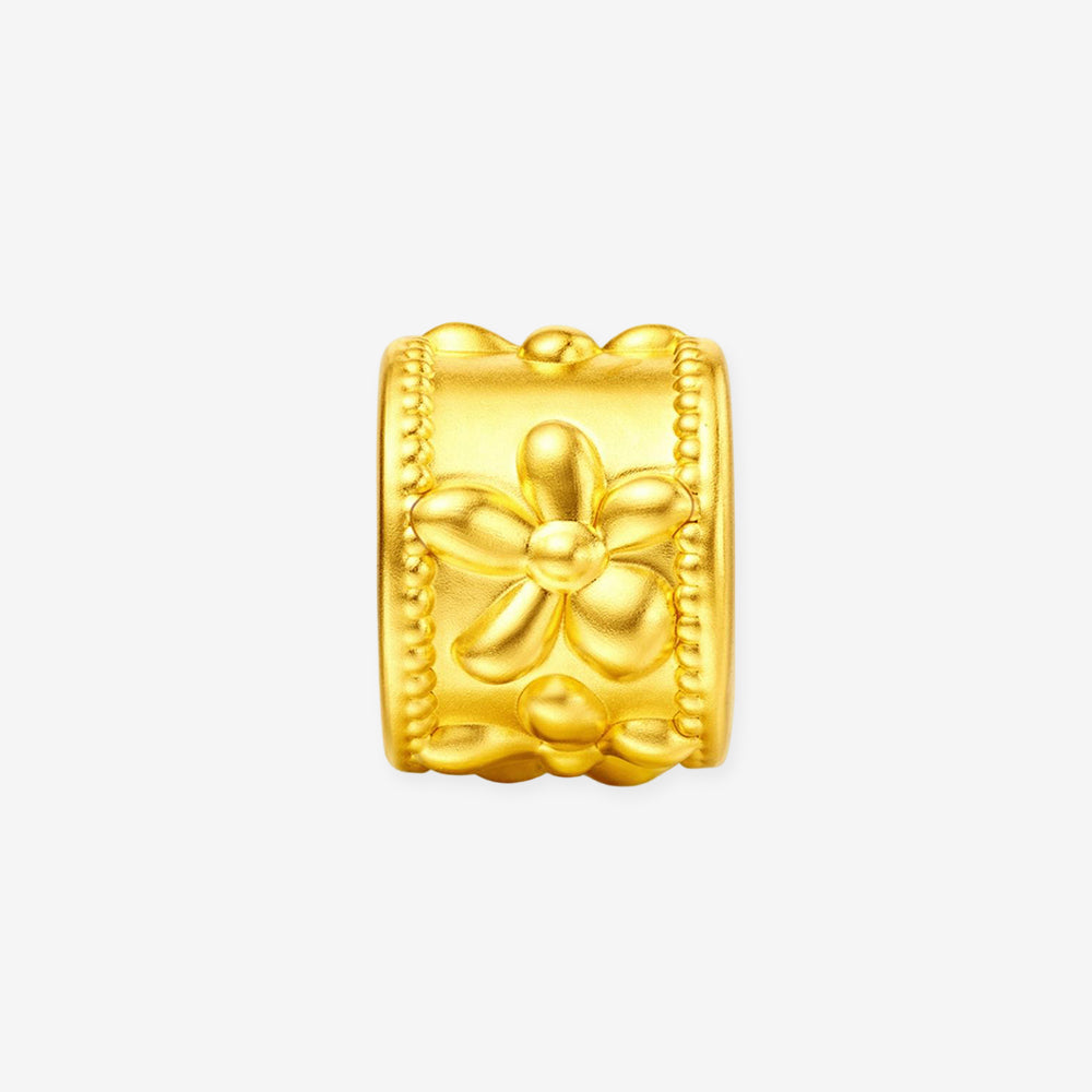Monet Garden Series 24K Gold Orange Blossom Barrel Spacer Charm