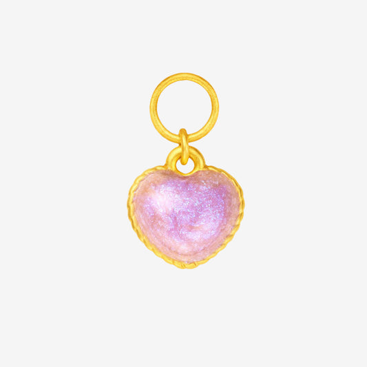 Monet Garden Series 24K Gold Purple Heart dangle Charm