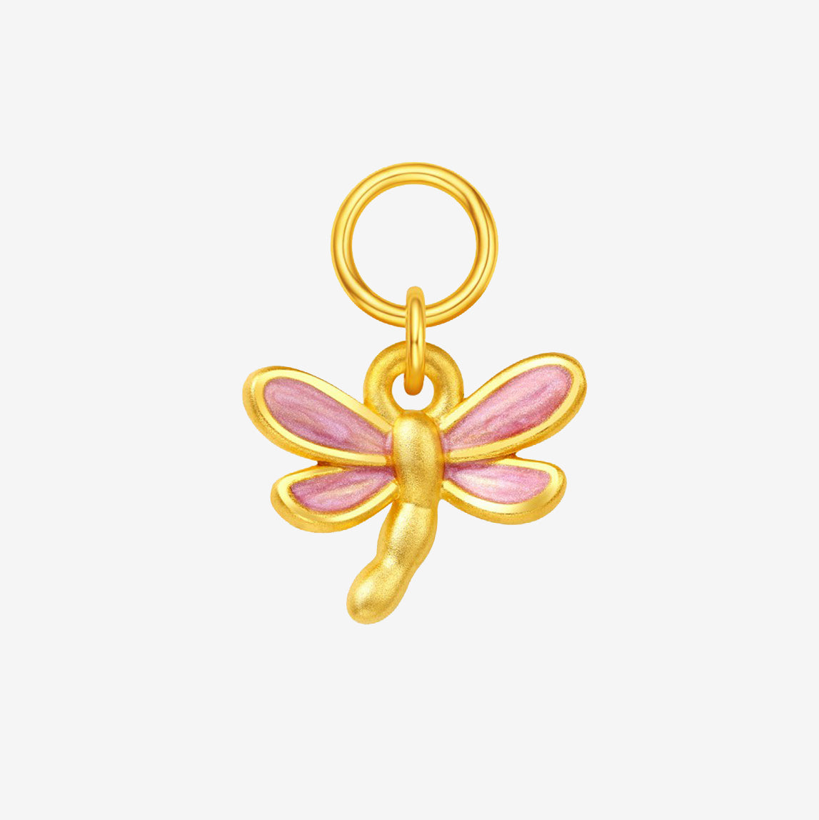 Monet Garden Series 24K Gold Enamel Dragonfly Dangle Charm