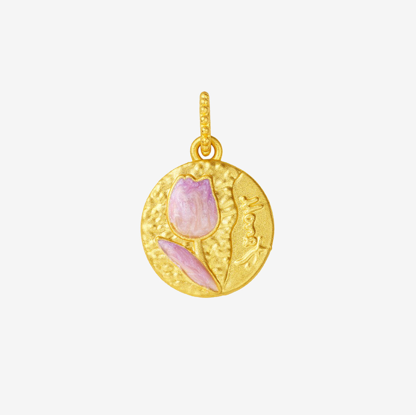 Monet Garden Series 24K Gold Enamel Tulip Spot Dangle Charm