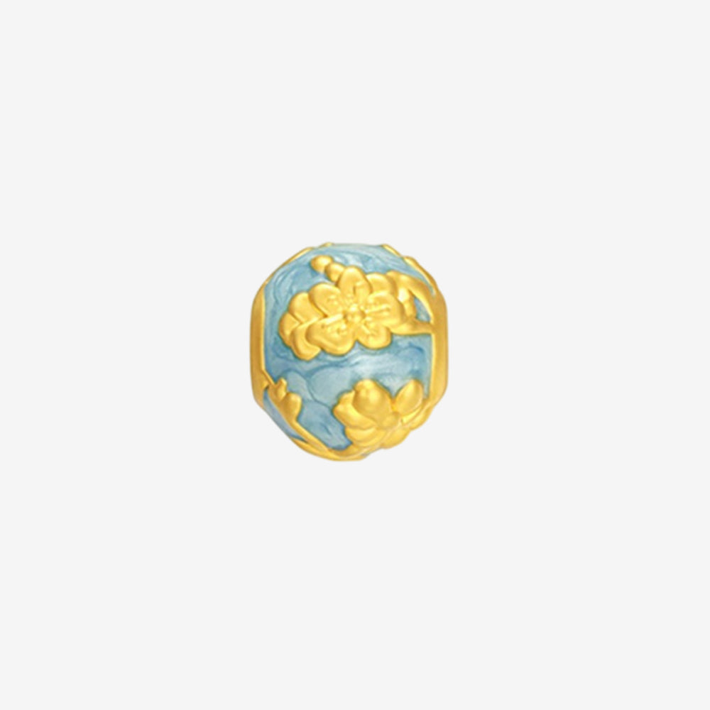 Blazing Van Gogh Series 24K Gold Blooming Almond Blossom Charm